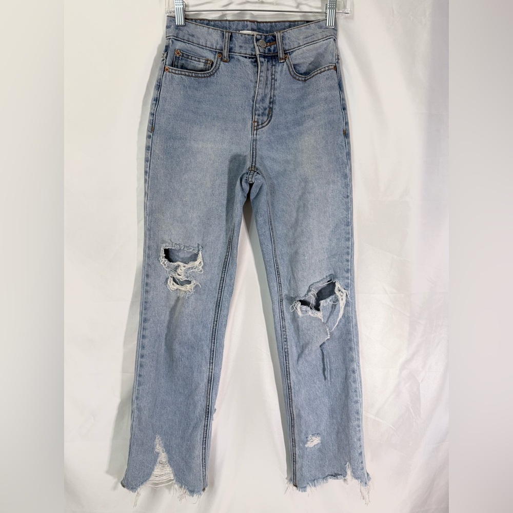 BDG By Urban Outfitters “Cowboy Jean” Destroyed Straight Leg High Rise Jeans